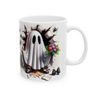 Halloween Ghost & Spider Ceramic Mug – Spooky Autumn Coffee Cup