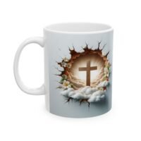 Cross Ceramic Mug —Peeking Cross Coffee Cup