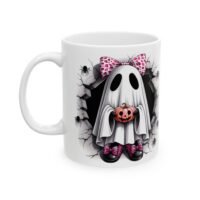 Ghost Girl Ceramic Mug — Cute Spooky Coffee Cup