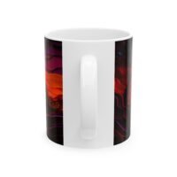 Sunset Leopard Ceramic Mug — Vibrant Sunset Wildlife Coffee Cup