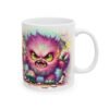 Colorful Fantasy Monster Ceramic Mug — Vibrant Pink Monster Coffee Cup