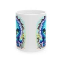 Mystic Blue Creature Ceramic Mug — Vibrant Blue Creature Coffee Cup