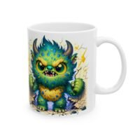 Cute Electric Monster Ceramic Mug — Colorful  Goblin Coffee Cup