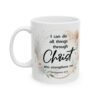 Floral Ceramic Mug – 'Christ' Faith Quote Coffee Cup