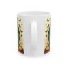 Monster Ceramic Mug — Cute Green Creature with Pumpkins & Bats