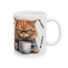 Funny Cat Coffee Mug – Illustrated Grumpy Cat Saying ‘Shut Up!! / Go Away!!!’