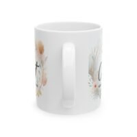 Floral Ceramic Mug – 'Christ' Faith Quote Coffee Cup