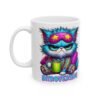Mug - Colorful Psychedelic Cat "Introverting" Ceramic Coffee Cup