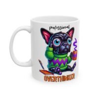 Black Dog Coffee Mug — Colorful Dog with Mug Illustration