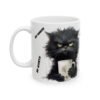 Funny Black Cat Mug — 'Shut Up! Be Quiet!! Go Away!!!' Ceramic Coffee Cup