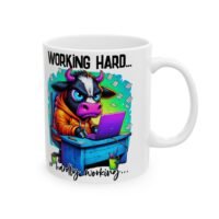 Working Hard...Hardly Working Ceramic Mug — Colorful Artist Studio Coffee Cup