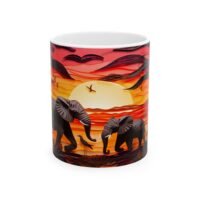 17703494553197150076_2048.jpeg Elephant Sunset Ceramic Mug — Safari Sunset Coffee Cup