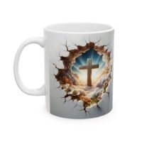 Cracked  Floral Scene Ceramic Mug — Cross In Nature Coffee Cup