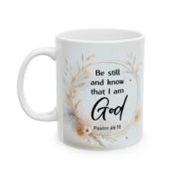 Inspirational Floral Ceramic Mug – Motivational Quote Coffee Cup