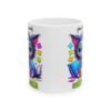 Colorful Overthinker Cat Ceramic Mug — Cute Mindful Coffee Cup