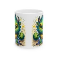 Cute Electric Monster Ceramic Mug — Colorful  Goblin Coffee Cup