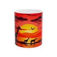 2391938249603848927_2048.jpeg Sunset Safari Ceramic Mug — Giraffe Sunset Scene