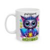 Colorful Overthinker Cat Ceramic Mug — Cute Mindful Coffee Cup