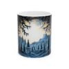 Mountain Nightscape Ceramic Mug – Scenic Forest Moonlight Coffee Cup