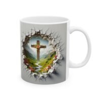 4205925274806185805_2048.jpeg Scenic Cross Ceramic Mug – Countryside View Of A Cross Through Cracked Wall