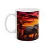 Elephant Sunset Ceramic Mug  —  Safari Sunset Coffee Cup