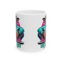 Cool Coffee First Ceramic Mug — Colorful Hipster Cow Design