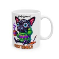 Black Dog Coffee Mug — Colorful Dog with Mug Illustration