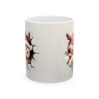 Christmas Reindeer Crack Wall Ceramic Mug