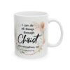 Floral Ceramic Mug – 'Christ' Faith Quote Coffee Cup