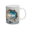 Floral Cross Ceramic Mug — Sunrise - Cross In The Clouds