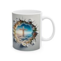 Floral Cross Ceramic Mug — Sunrise - Cross In The Clouds
