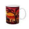 Elephant Sunset Ceramic Mug  —  Safari Sunset Coffee Cup