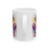 Colorful Fantasy Monster Ceramic Mug — Vibrant Pink Monster Coffee Cup