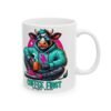 Cool Coffee First Ceramic Mug — Colorful Hipster Cow Design