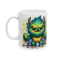 Cute Electric Monster Ceramic Mug — Colorful  Goblin Coffee Cup