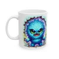 Mystic Blue Creature Ceramic Mug — Vibrant Blue Creature Coffee Cup