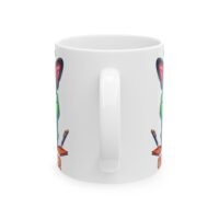 Black Dog Coffee Mug — Colorful Dog with Mug Illustration