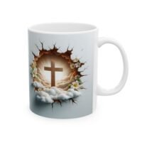 Cross Ceramic Mug —Peeking Cross Coffee Cup