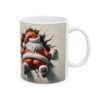 Santa Cracks Through Ceramic Mug — Funny Christmas Coffee Cup
