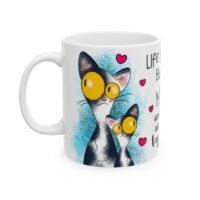 Cat Lover Mug – "Life Is Short, Hug Your Meow" Ceramic Coffee Cup