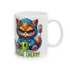 Ceramic Mug — Cute Rechargeable Kitty 'Out of Social Energy' Coffee Cup