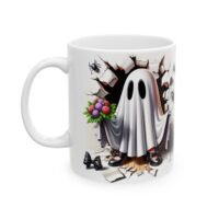 Halloween Ghost & Spider Ceramic Mug – Spooky Autumn Coffee Cup
