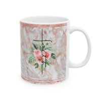 Floral Rose Gold Marble Ceramic Mug