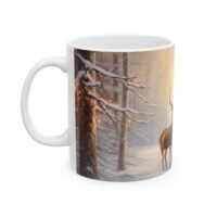 15986996172008742719_2048.jpeg Winter Deer Ceramic Mug — Snowy Forest Buck Coffee Cup
