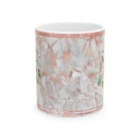 Floral Rose Gold Marble Ceramic Mug