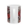Cardinal Floral Ceramic Mug — Red Cardinal & Winter Flowers Coffee Cup