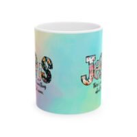 Jesus Floral Ceramic Mug — Inspirational Pastel Coffee Cup