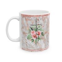 9850900702868540241_2048.jpeg Floral Rose Gold Marble Ceramic Mug